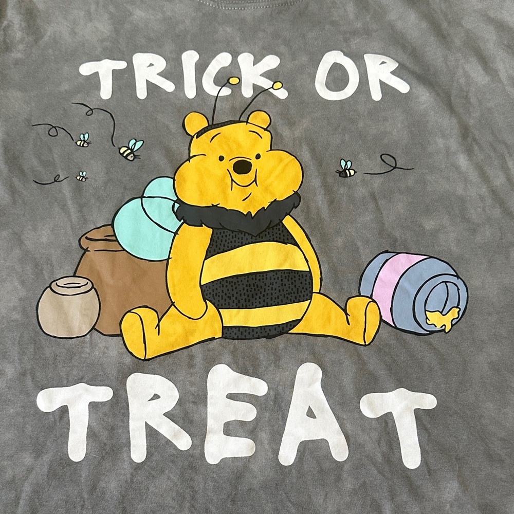 Gray Winnie the Pooh Trick or Treat Women’s T-Shirt - Picture 3 of 4